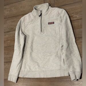 VINEYARD VINES SHEP SHIRT Quarter 1/4 Zip Sweatshirt Jacket - Grey Size Medium